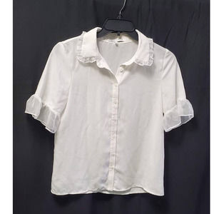 NWOT English Factory Cute Preppy White Blouse Size Small #70091T7SF